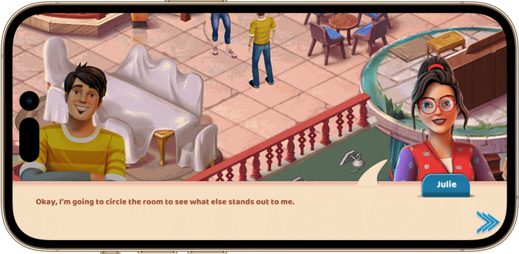 Find-Serve-Keep gameplay on iPhone