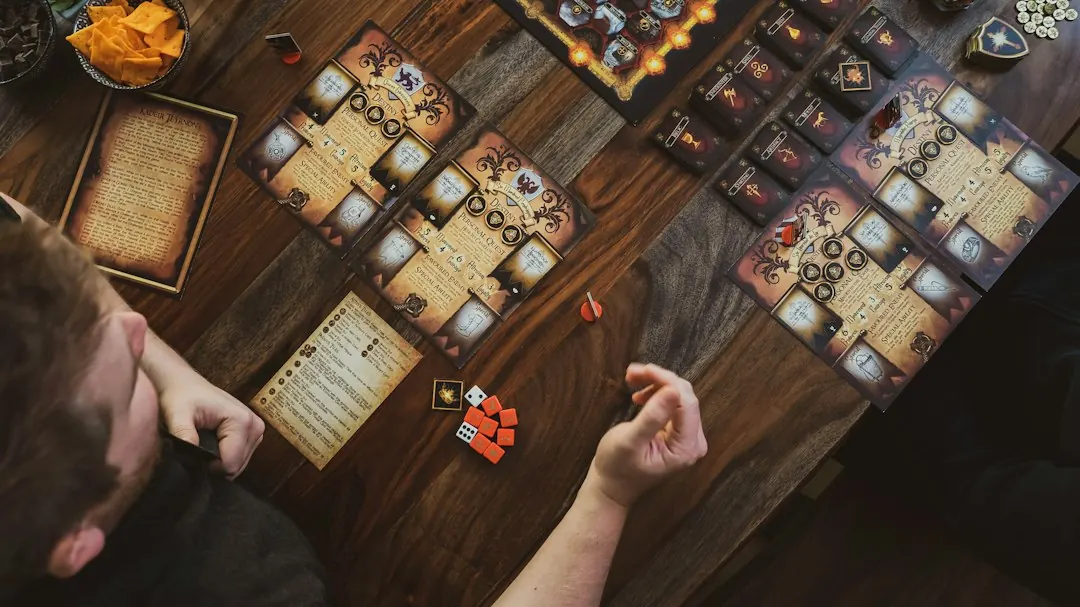 Board games on a table - board game bar